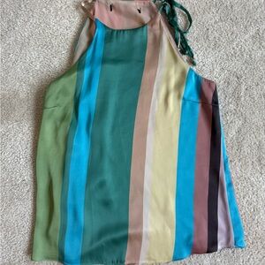 Zara Vibrant Striped Halter Blouse